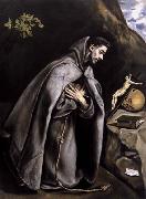 GRECO, El St Francis Meditating oil painting artist